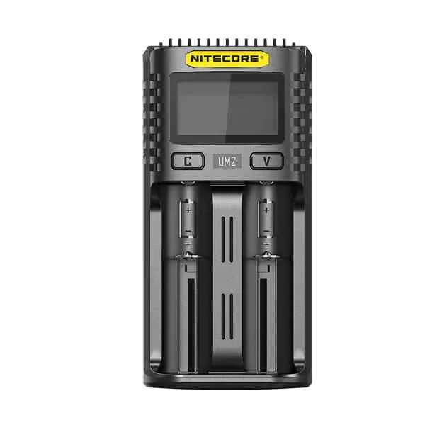 Nitecore UM2 caricabatterie USB-C 2 slot 1500mA con display LCD