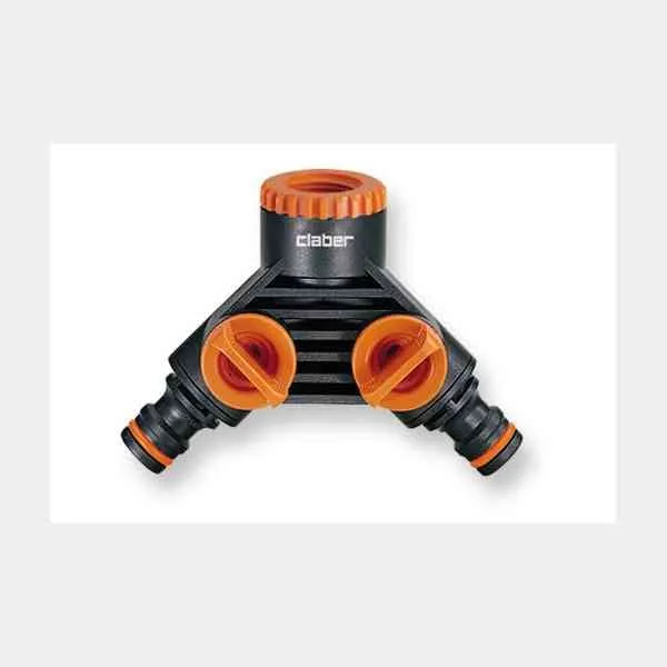 Claber 8599 sdoppiatore rubinetto doppio 3/4" con valvole