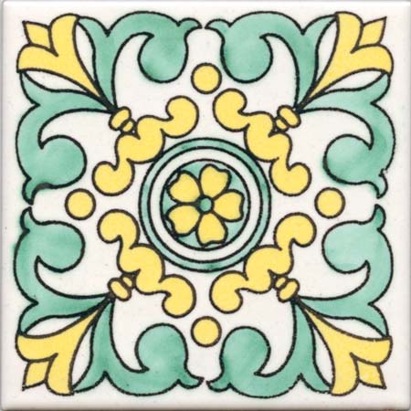 Ceramica Pinto Barocco Vietri VP14108 piastrella maiolica mano