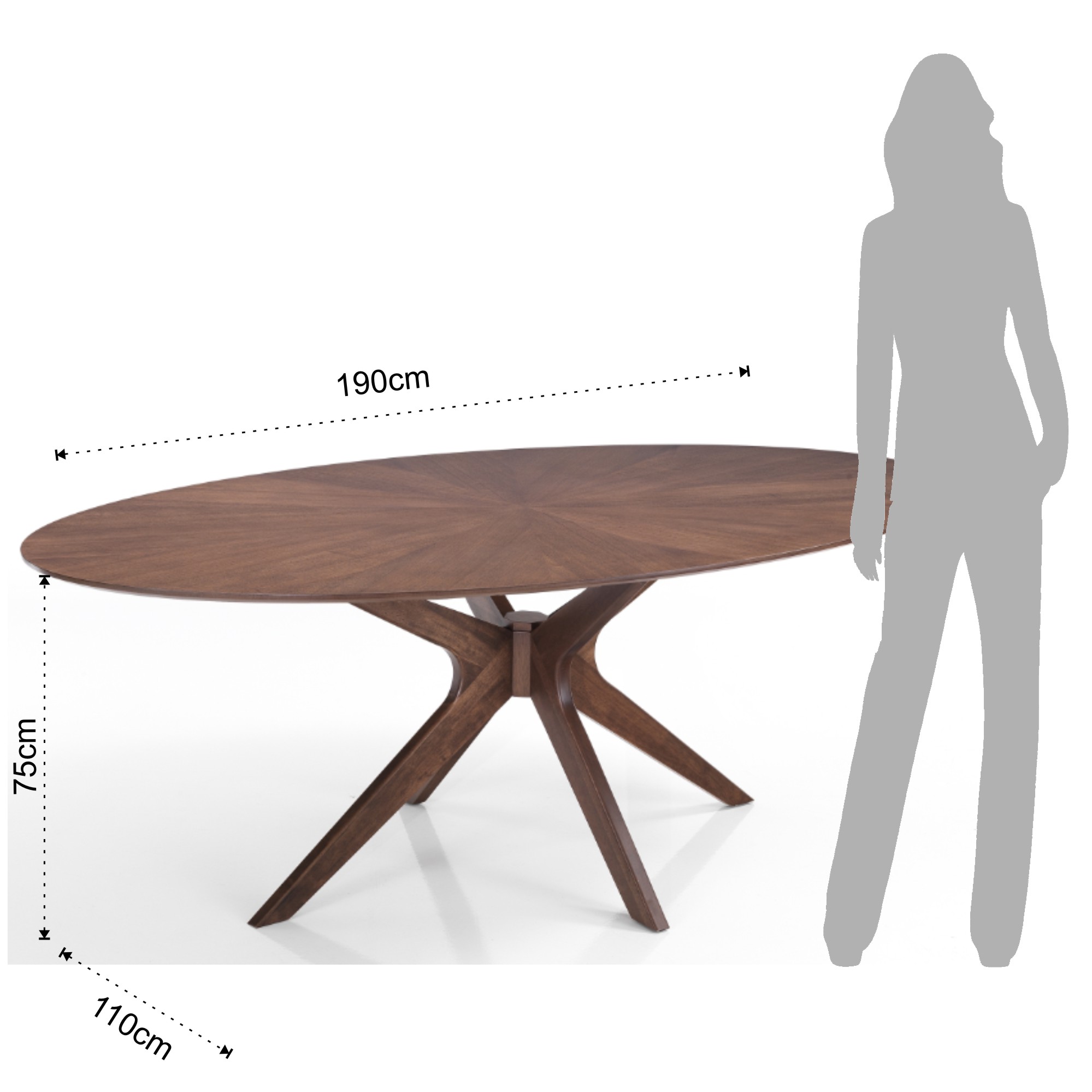 Viva Made Tallin Tavolo Ovale Dark Wood Legno Scuro