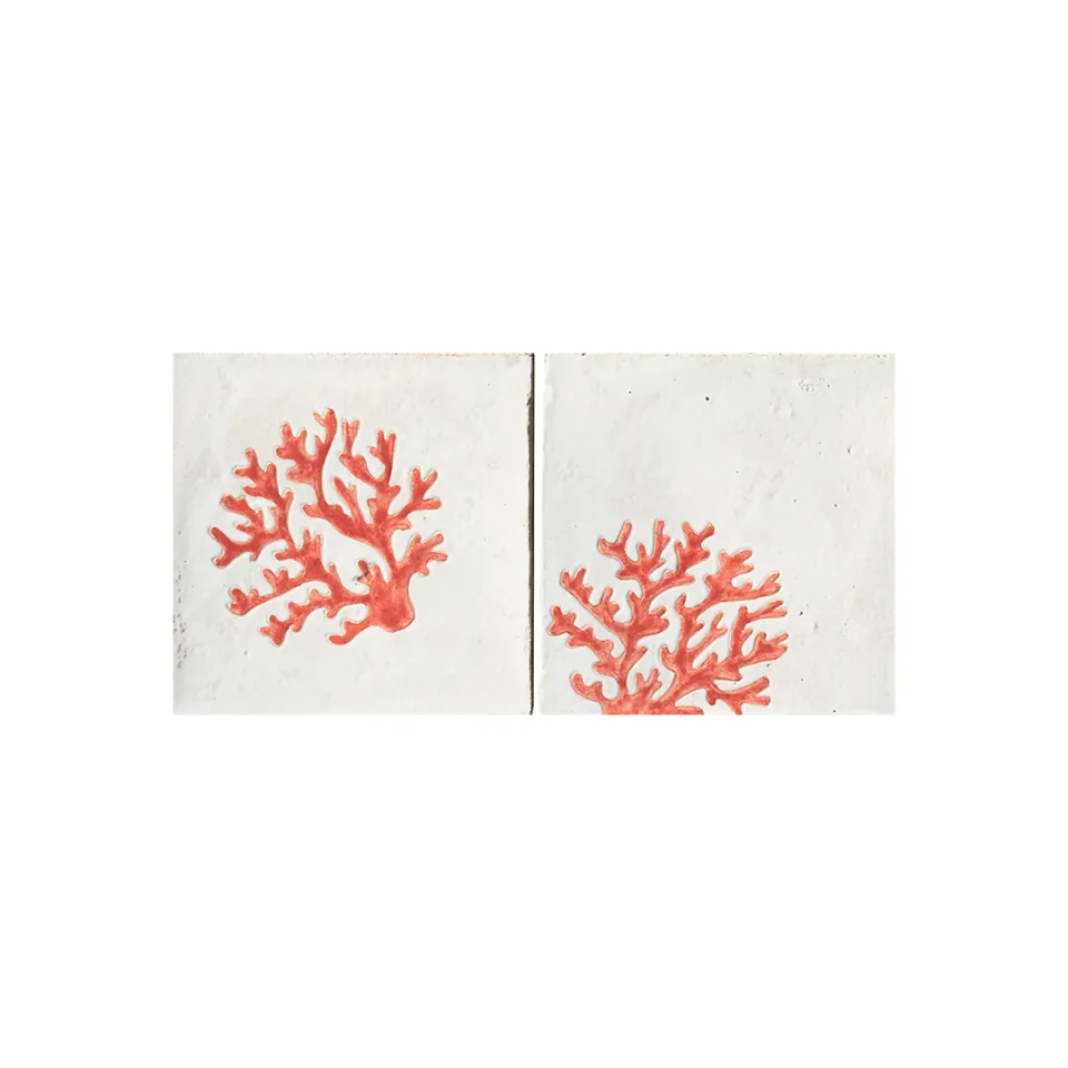 Cerasarda I Cotti Fatti a Mano Decoro Corallo Rosso S/2 decoro