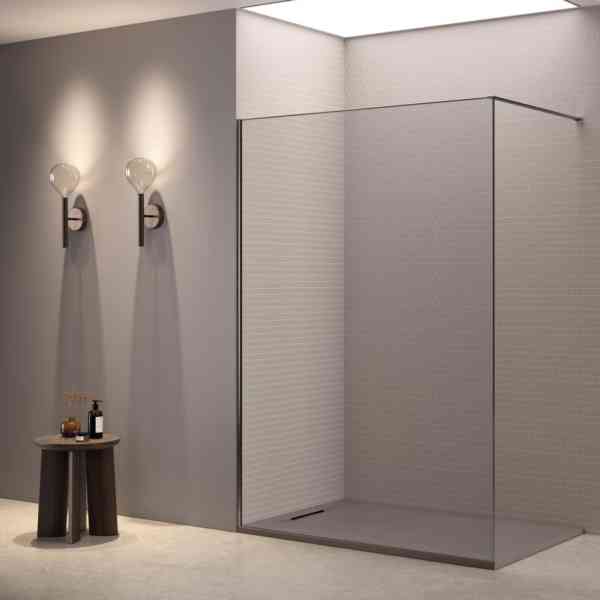 Lacus EVO Nickel parete doccia walk-in 120 cm 8 mm