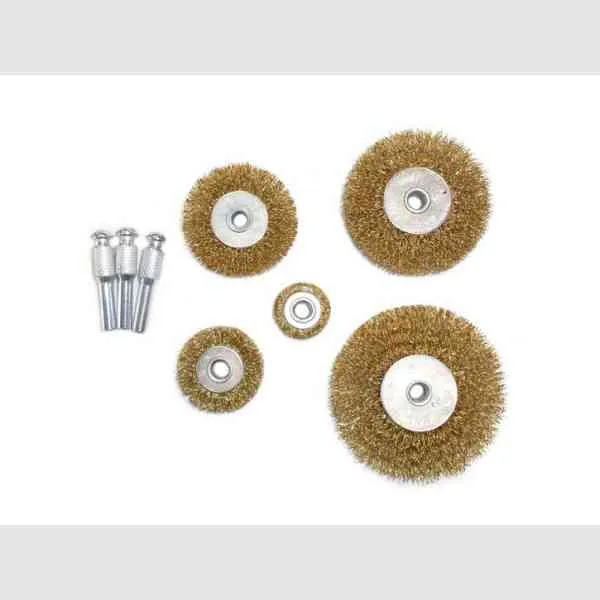 Magg set spazzole 5 pezzi filo ottone con gambo