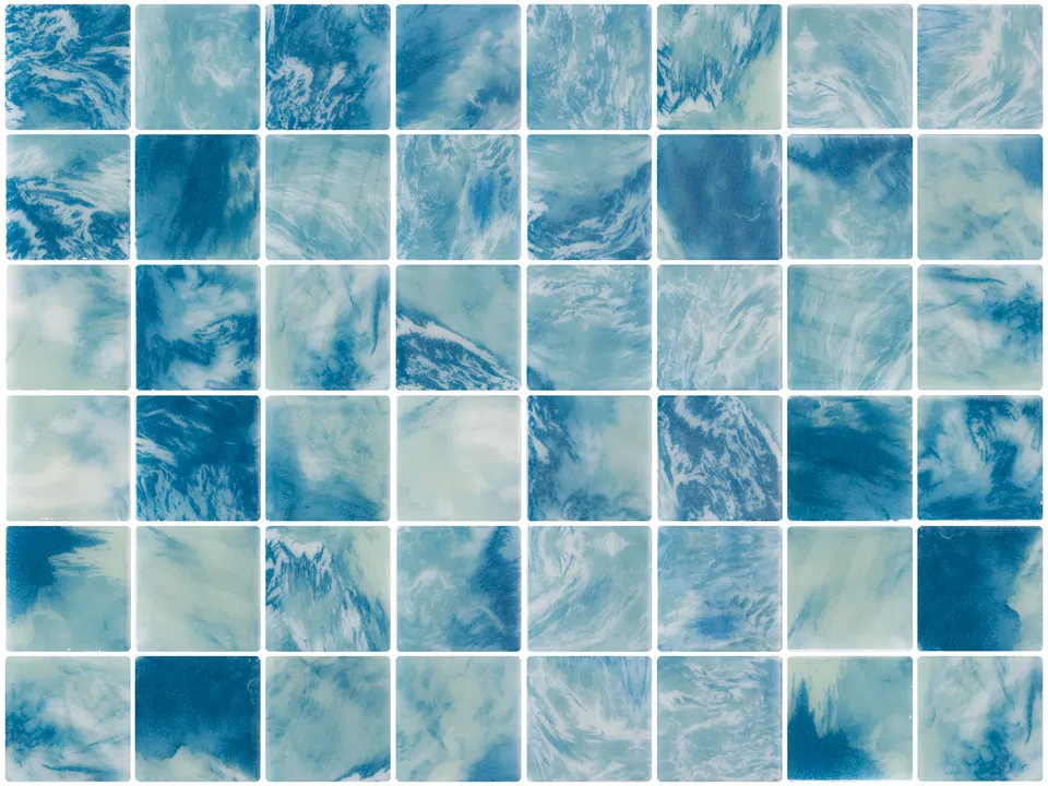 SQ Mosaic Identity Fifty Baleen mosaico azzurro 50x50 lucido