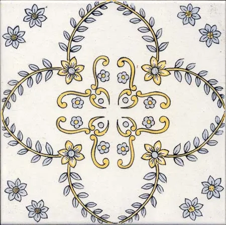 Ceramica Pinto Floreale VP3091 piastrella maiolica pennello e stampa
