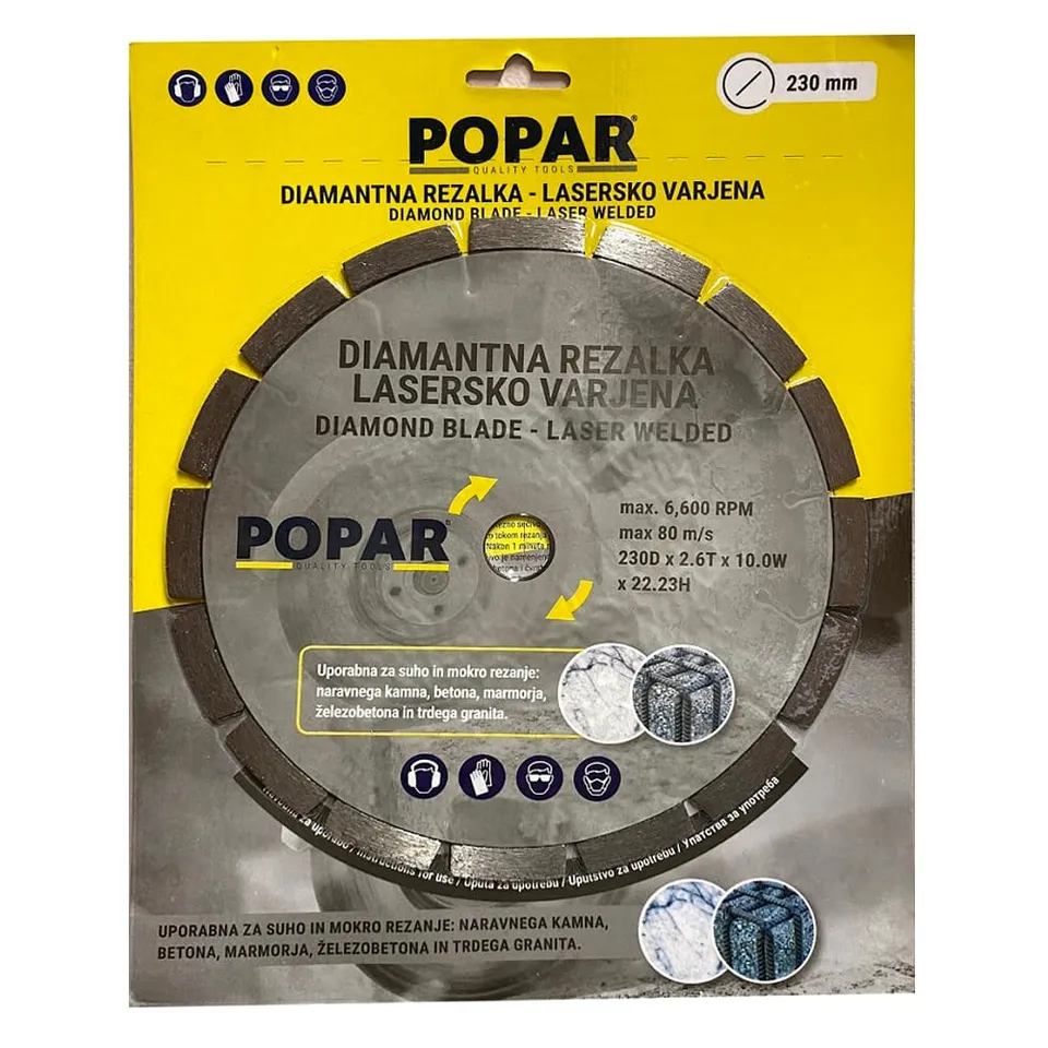 Popar disco diamantato 230 mm saldato laser