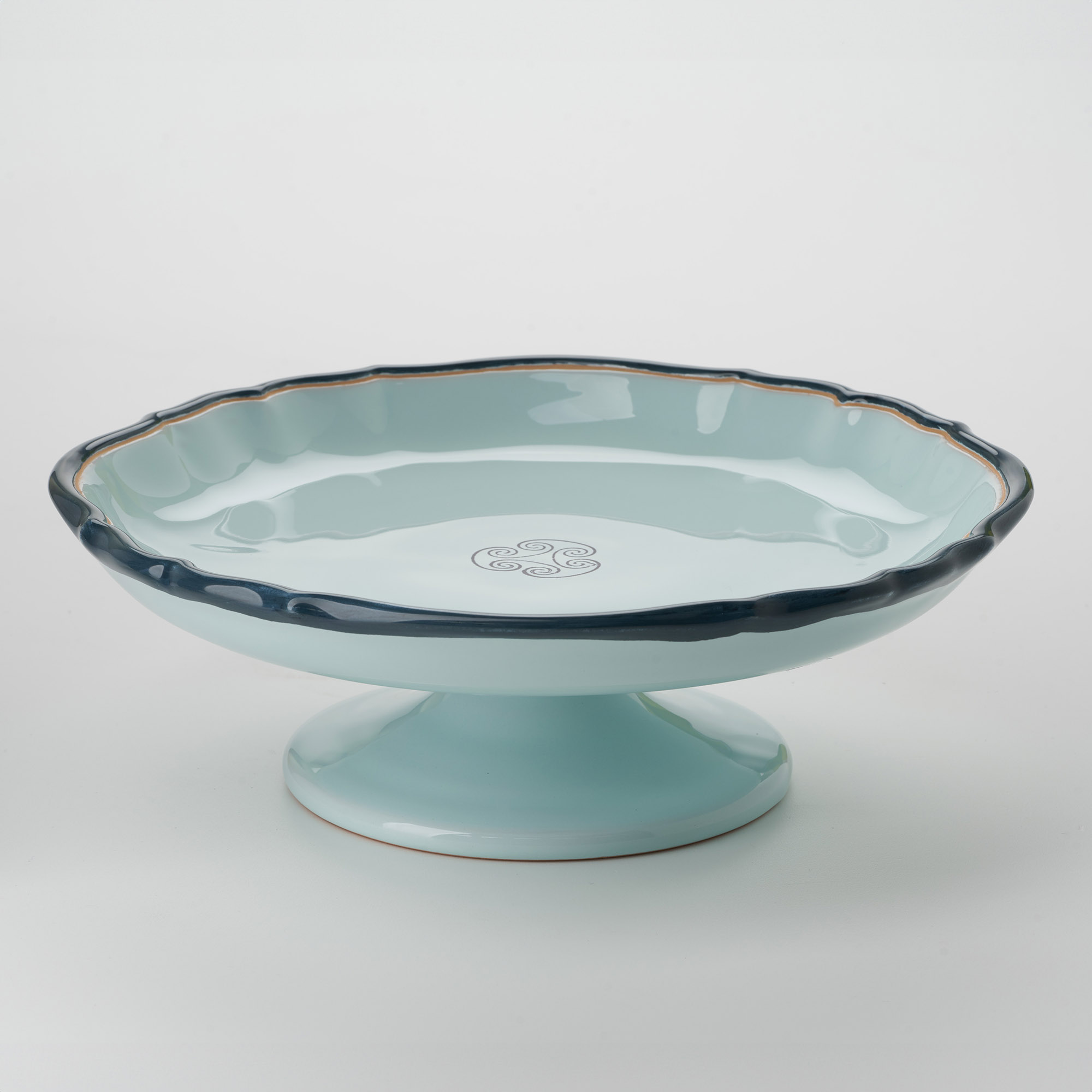 Cerasarda Arte della Tavola Alzata Monogram Celeste Velato