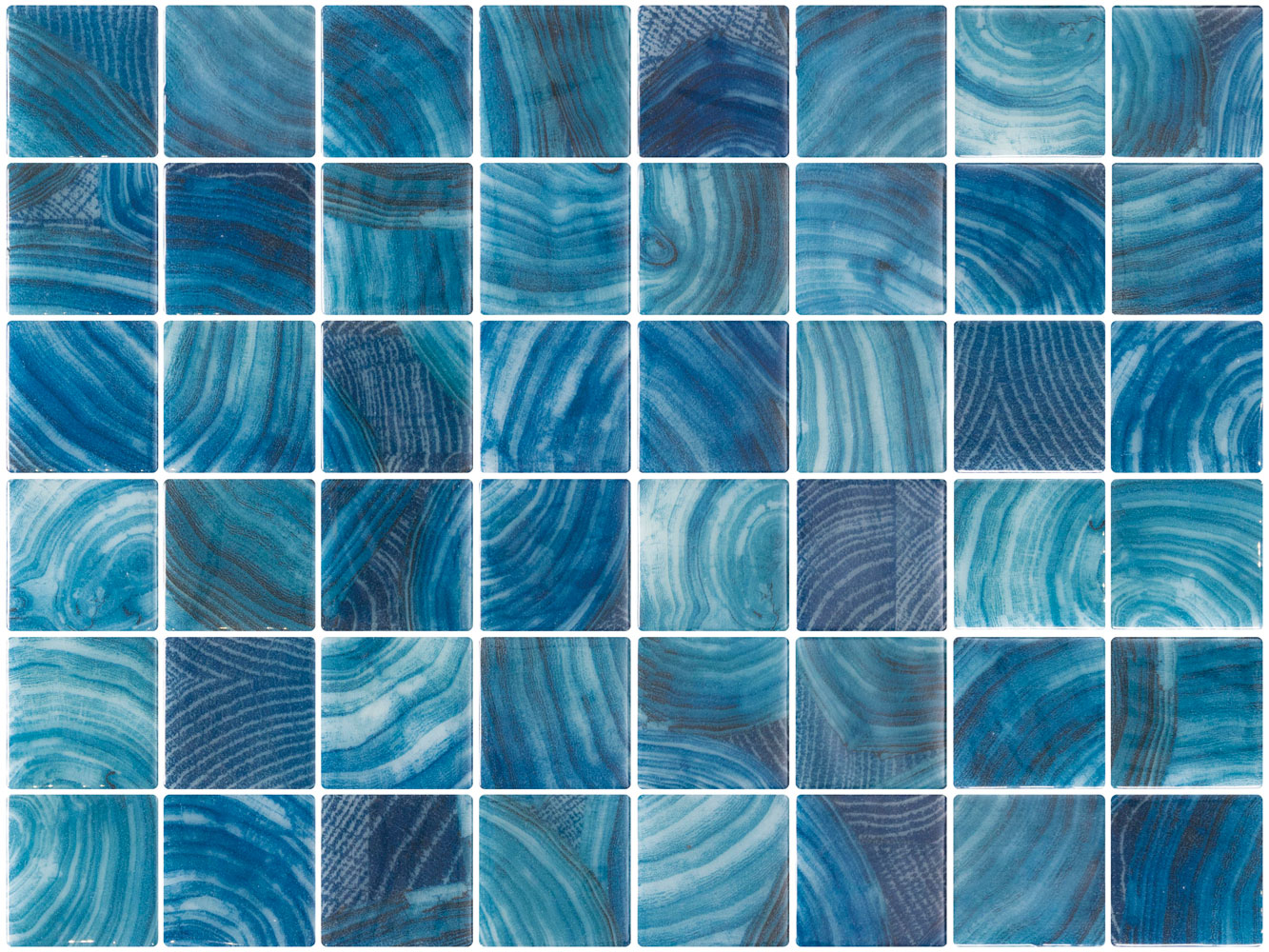 SQ Mosaic Identity Fifty Kidako mosaico blu lucido texture