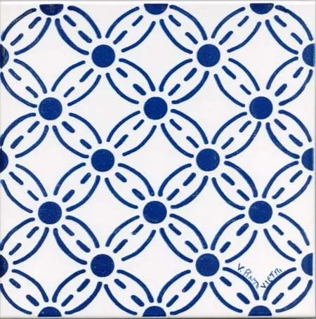 Ceramica Pinto Antico Vietri Stampato VP80 piastrella maiolica