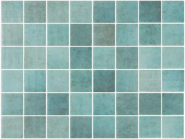 SQ Mosaic Essence Fifty Posidonia mosaico 50x50 verde turchese lucido