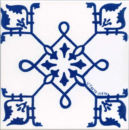 Ceramica Pinto Classico Vietri VP86 piastrella maiolica stampa a mano