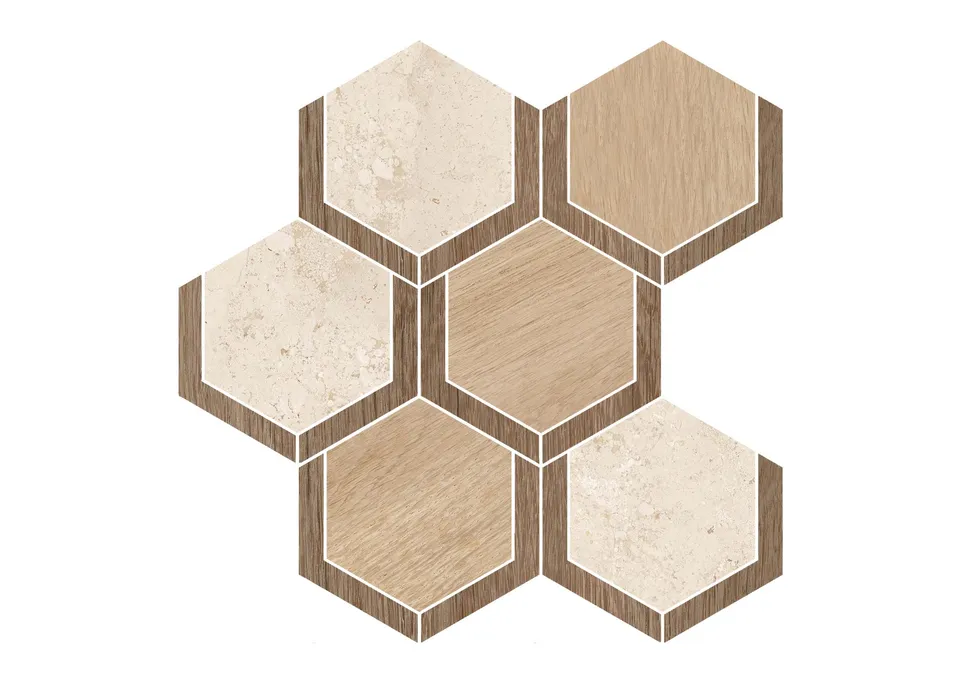 Roca Tiles Campora Marquet Ivory mosaico pietra