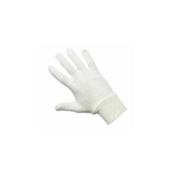 TIT 10 guanti in cotone bianchi taglia 8 polso elastico