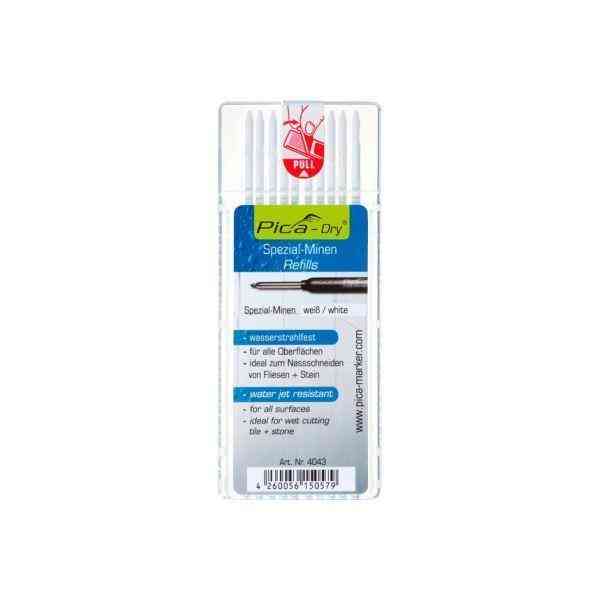 Pica Dry Mine ricarica pennarello bianche waterproof 10 pz